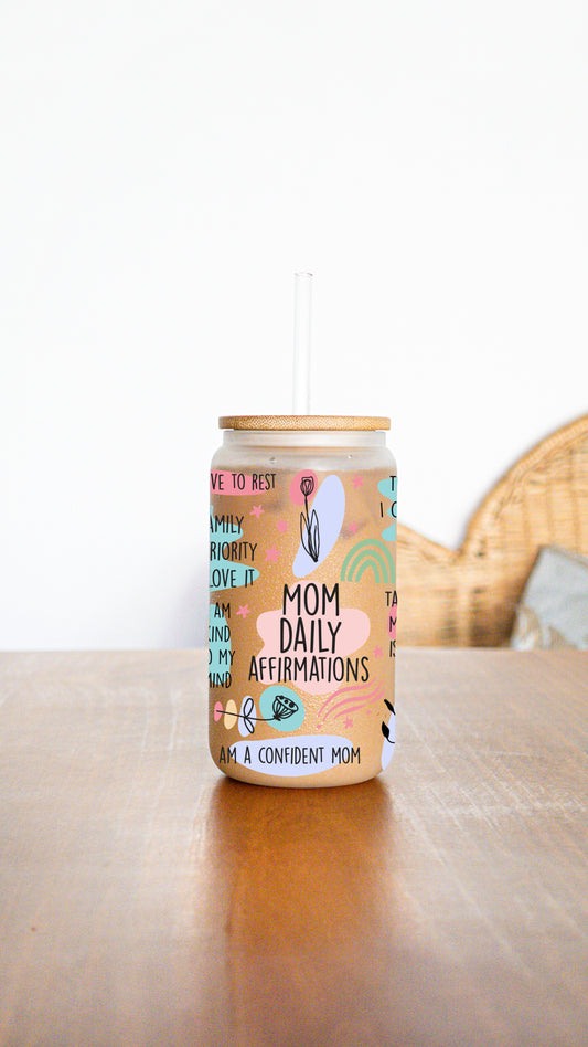 Mother Affirmations-Frosted Glass Tumbler