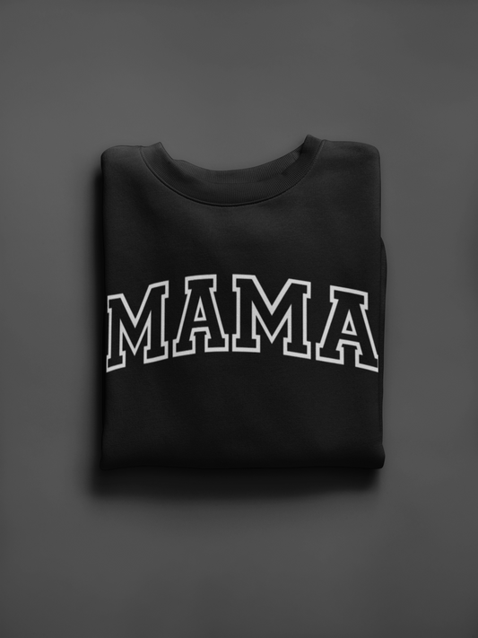 Varsity Mama-Crewneck Sweatshirt Black